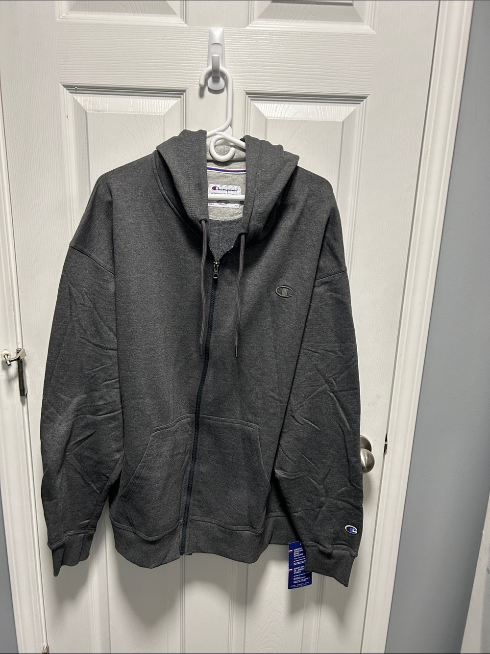 NWT Champion Men's Dark Gray Zip-Up Hoodie Jacket